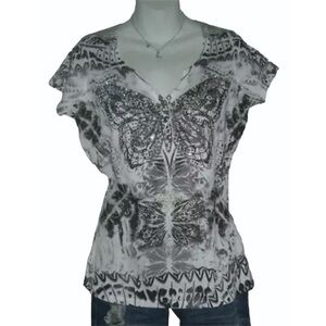 Live and Let Live Shirt Vintage y2k Butterfly Sublimation Artsy Bling Fairy Boho